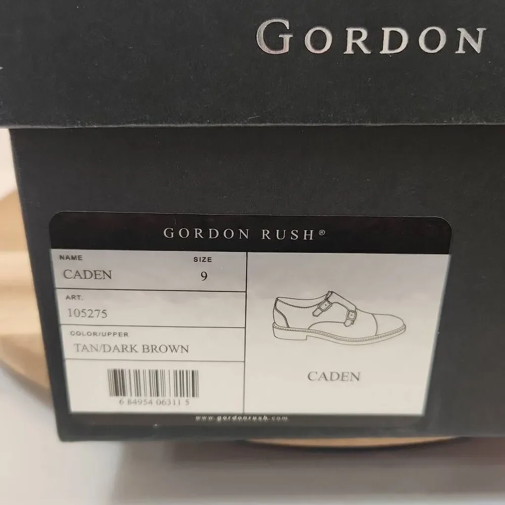 Gordon Rush Caden Monk Strap Men's Dress Shoes Leather Size 9 Brown